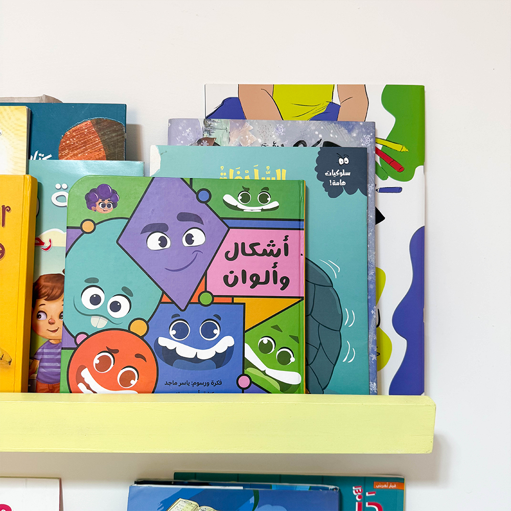 رف كتب خشب طبيعي (طقم رفّين)